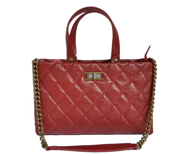 Replica Chanel Glazed Crackled Calfskin Tote Bag A66818 Red On Sale